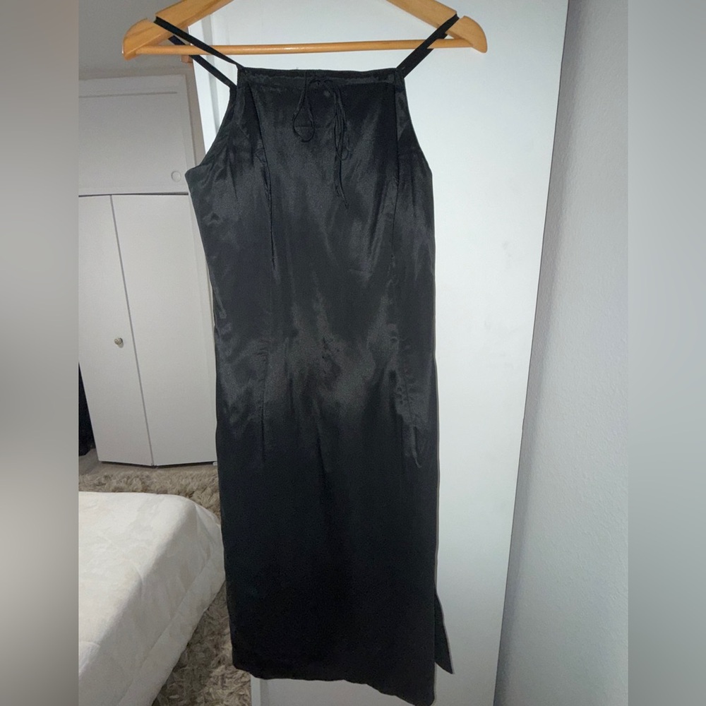 HUGO Black Halter Sheath Maxi Dress